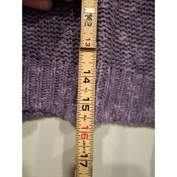 Vintage David Brett Knit Purple Cropped Short Sleeve Sweater | Size L - Picture 10 of 12
